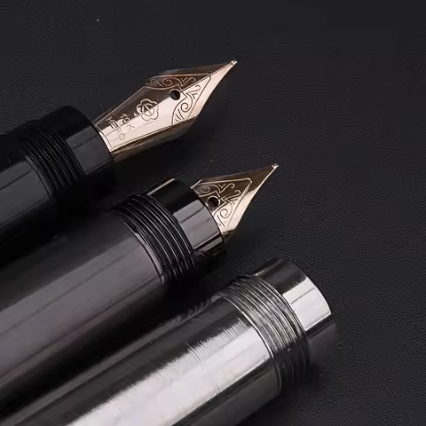 Premium Hero H718 Luxury Fountain Pen - Retractable Nib, Hidden Rotary Ink Absorber, Portable Busine