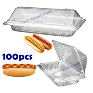 100pcs Disposable Hot Dog Container With Lock Bops15/ Sandwich Container / Cake Container / Desert C