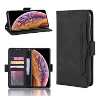 Flip Cover for iPhone 15 Pro Max 14 13 12 mini 11 XS XR X 7 8 Plus Solid Color Flip Cover Two Buckles Holder Wallet Card Slot Photo Frame for Men Women