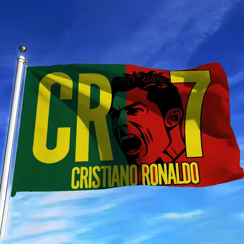 Football Flag For Sports Matches Games Parade Rally Holiday Festival Backyard C-Cristiano R-Ronaldo 