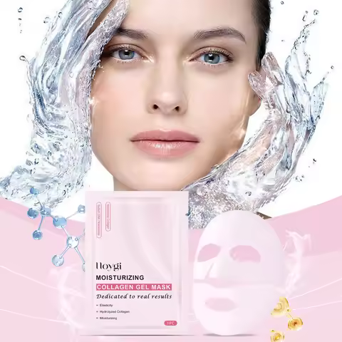 Pink biological collagen gel salmon facial mask moisturizing hydrogel jelly facial mask balance skin