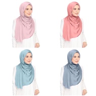 [SET B] SHAWL SATIN OMBRA SHAWL MUNA SATIN CREPE SILK SHAWL INARA TEXTURED SATIN SILK PLAIN SHAWL TUDUNG BORONG RAATOO