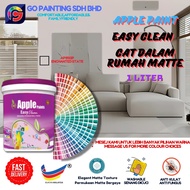 1 LITER APPLE PAINT CAT GRED 1 SENANG DICUCI DALAM RUMAH MATTE [EASY CLEAN 1ST GRADE HOME INTERIOR W