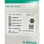 BBRAUN Sterican Needle, 22G x 1-1/2" (0.7 x 40 mm) (100pcs/box)