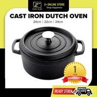 ZPLUS Cast Iron Dutch Oven Campfire Cooking Soup Pot Casserole 20cm 22cm 24cm Camping Cooking Pot St