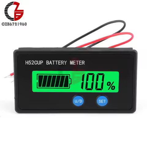 H52 Battery Level Indicator Voltmeter DC 9~90V Lead-acid Battery Lithium Iron Phosphate 12V 24V 36V 