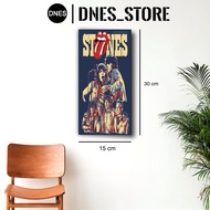 Hiasan Dinding Poster ROLLING STONES Poster Kayu Wall Décor 30cm x 15cm