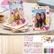 Picture Frame Painting Craft Kit for 4" x 6" Photo Wooden Picture Frame Kid DIY Handcraft Present SH
