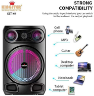 KINGSTER KST-x9 pro Bluetooth speaker With FREE remote and mic 8.5" Portable Wireless Bluetooth
