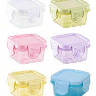 1-6-Pack Mini Food Storage Containers Set,, Kitchen Lunch Box Fridge Sealed Container, Rectangular P