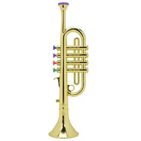 Gift Kid Trumpet Golden Coated Plastic Children Preschool Music Gift Wind Instrument Music Wind Inst