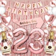 (SG SELLER) 23th Birthday Decorations 23rd Birthday Balloon Rose Gold Birthday Decorations Set 23 Bd