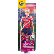 MATTEL Barbie Careers Fashion Doll Soccer Player Blonde Ponytail, 9 Uniform, Tall Socks, Ball