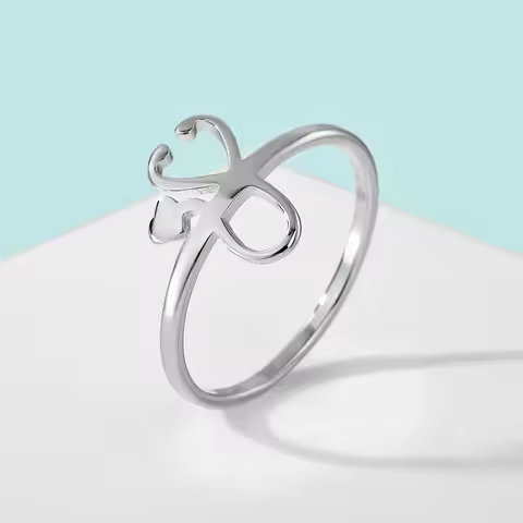 Chandler Stainless Steel Dainty Ring Stethoscope Ring Nurse Doctor Medical Student Gift for Men and 