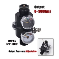 HPA Regulator Dual Gauge Adjustable Pneumatic with Pin Fill Station Air Valve  Regulated Output 0 to
