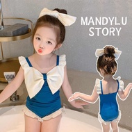 Sailor ribbon swimsuit for girls aged 1-8 years/ Girls' ribbon swimsuit Children's sailor ribbon swi