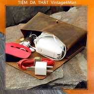 Leather Case for Laptop Accessories / Case for Charging Cable, Headphones, Laptop Mouse CS3