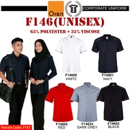 【F1 Shirt】- F146 Unisex Corporate Uniform Short Sleeve -NAVY/WHITE/BLACK/RED/DARK GREY Korporat baju