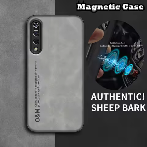 Magnetic Sheepskin Leather Case For Xiaomi Mi 8 9 SE 11 Ultra 10 Lite A3 9T 10T Note 10 Pro Build-in