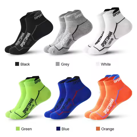6 Pairs Socks Men's Short Socks Sweat Absorbent and Odorous Basketball Socks Running Sports Socks Br