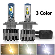 H4 LED Bulbs Fog Light Halogen Replacement Auto H7 LED Headlight 6000K 4300K 3000K 3 Colors Front Li