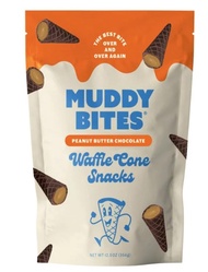 ขนมวาฟเฟิลกรวยช็อกโกแลตเนยถั่ว Muddy Bites ขนาด 12.5 ออนซ์