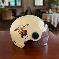 หมวกกันน็อคไฟฟ้า YOHA A8 รุ่น Trendy Bear 3C Certified สำหรับผู้ชายและผู้หญิง ฤดูร้อน แบตเตอรี่ หมวก