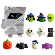 10 Pcs Squishy Toys Halloween Mochi Squishy Toys for Kids Pumpkin Ghost Bat Spider Squishies Party Favors Squishy Toys