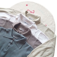 [PRELOVED] Ecinos : Flo Knitted Top Longsleeved & Shortsleeved Pistachio, Taupe, White, & Teal