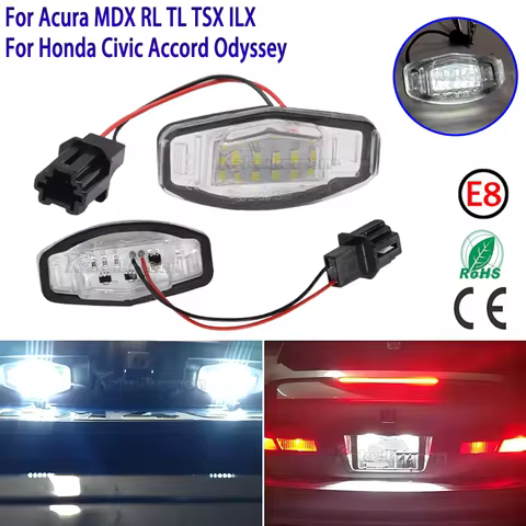 LED License Number Plate Light White For Honda Civic 01-15 Accord 4D 03-17 Odyssey 00-04 Pilot 03-08