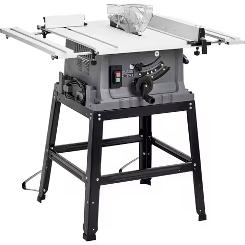 High Grade 10 Inch Portable Jobsite Table Saw 15Amp 5000RPM Adjustable Blade Height with Stand Push 