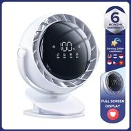 Portable air circulation fan 10000mAh clip fan 6-inch digital display with small night light intelli
