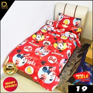 Cadar Kaliber Kartun Cartoon Cadar Bujang single set 5 in 1 with Comforter Tebal Gebu Single Kids /K