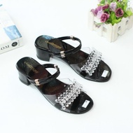 Adult Women's Hells Sandals 5CM Heel Gem Motif 01