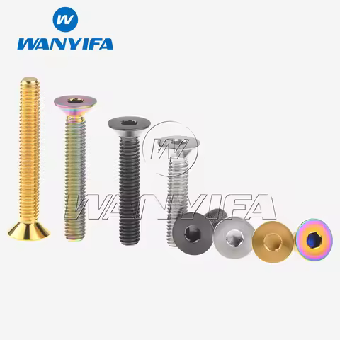Wanyifa Titanium Ti Bolt M6x10 15 20 25 30 35 40 45mm Allen Key Flat Countersunk Head Screw