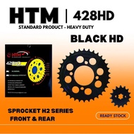 428HD SPROCKET SET BLACK FRONT + REAR CT115 CT115S MODENAS SPROCKET HTM RK BETTA9888