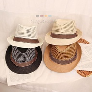 Adults Straw Checkered Summer Beach Wedding Bruno Mars Native Fedora Hat for Men Women Unisex