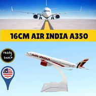 16cm India Airbus A350 Diecast Metal Airplane Model Toy Aircraft Simulation Plane with Display Stand
