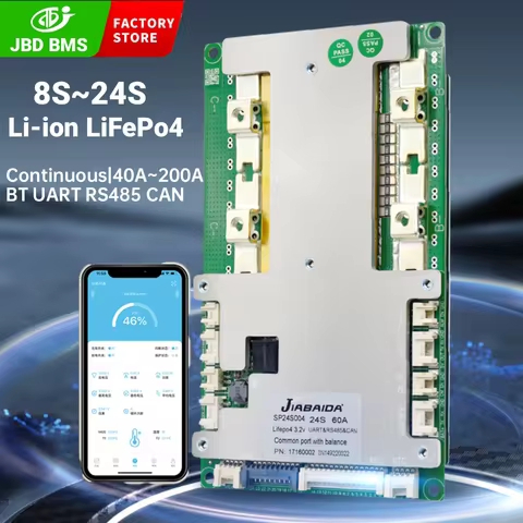 JBD Bluetooth BMS 8s-24s 8S 10S 12S 13S 14S 16S 18S 20S 22S 23S 24S 40A 60A 100A 150A 200A Smart BMS