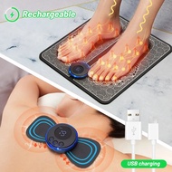 Electric EMS Foot Massager Pad Neck Massage Set Relief Pain RelaxFeet Acupoints Massage Mat Shock Back Neck Massager Stimulation Plasters  Bandages