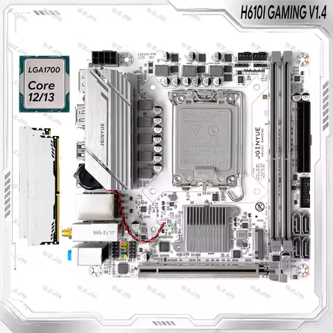JGINYUE H610I GAMING V1.4 H610 Motherboard LGA1700 DDR4 Dual M.2 NVMe PCIe 4.0 x16 ITX For Intel 12t