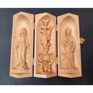 Foldable Mini Catholic Altar Set made of wood, 15cm high - Catholic Gift