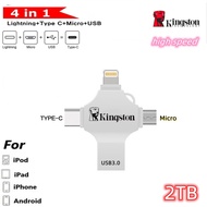 2TB Usb3.0 Flash Drive 4 in 1 Metal Otg Micro an type-c Pendrive four Slot U Disk for iP/ho/ne  Andr
