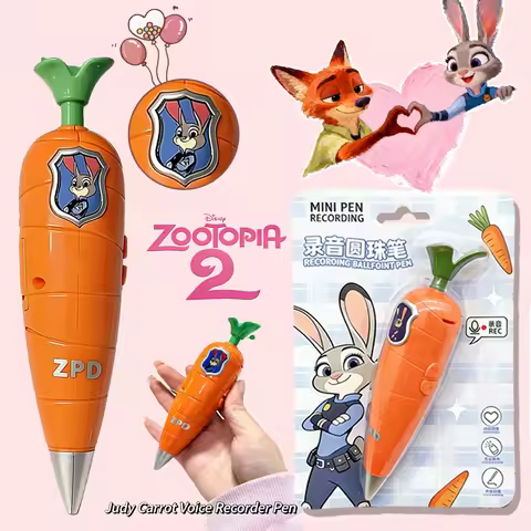 Disney Zootopia 2 Judy Carrot Cosplay Prop | 2-in-1 Voice Recorder Ballpoint Pen | 60-Second Recordi