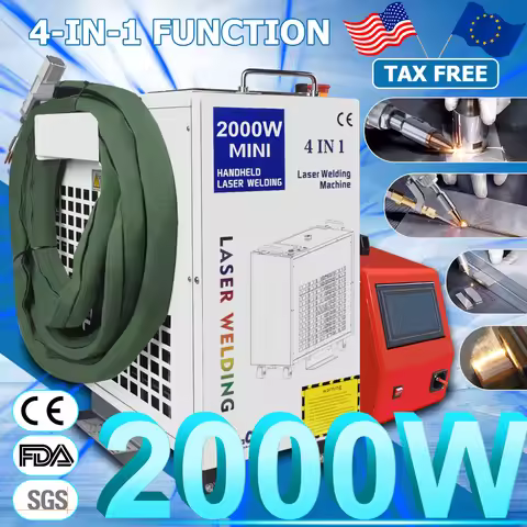 2000W 220V BWT 4-in-1 Handheld SUP 23T Laser Gun Head Fibre Laser Welder Metal Laser Cutting Cleanin