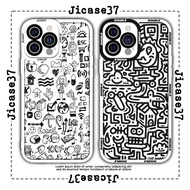 JM CASE Doodle painting style square edge iphone CASE 6plus/6s/6splus/7/7plus/8/8plus/x/xs/11/12/pro