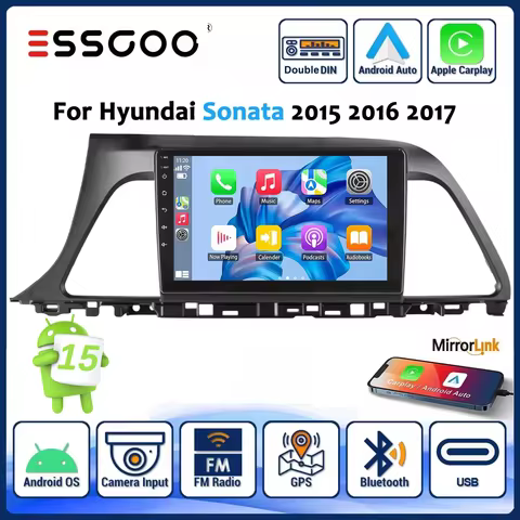 Android 15 Wireless CarPlay Auto Car Radio Multimedia For Hyundai Sonata 7 LF 9 2014 2015 - 2017 Aut