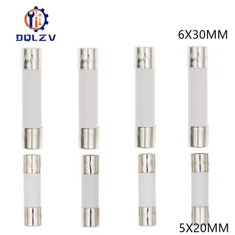 Car Fuse Pipe 5X20MM 6X30MM Fast Blow Ceramic Fuse 250V 0.5A 1A 2A 3A 4A 5A 6A 6.3A 8A 10A 15A 20A 2