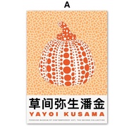 ศิลปะผ้าใบลายฟักทองตลาดดอกไม้สไตล์ Yayoi Kusama - โปสเตอร์และภาพพิมพ์ตกแต่งผนังนอร์ดิกสำหรับห้องนั่ง