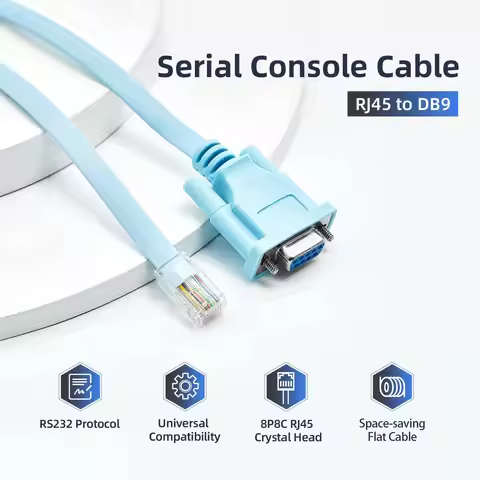 RJ45 to DB9 Console Cable 1.5m RS232 to RJ45 Console Cables Serial Port Management Adapter Compatibl